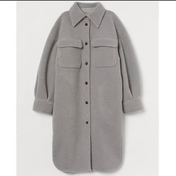 H&M 2020 SHEARLING TEDDY BEAR 🧸 SHACKET - Picture 16 of 16